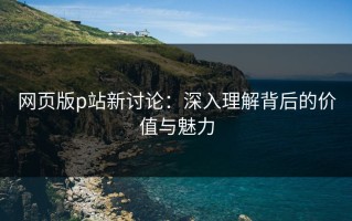 网页版p站新讨论：深入理解背后的价值与魅力